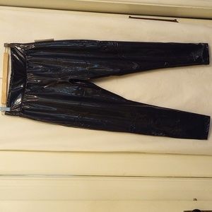 Navy, patent vinyl like slim fit pants.  Size Medium, Nordstrom.